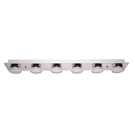 Eglo 6X4.5W Led Bath / Vanity Light W/ Chrome Finish; Clear / Satin Plastic Bulb Cover, 487209 201639A